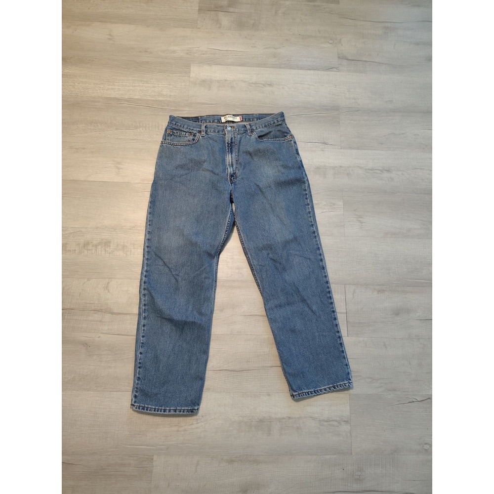 VTG  Y2K Levis Jeans Black 550 Relaxed Fit 38x30 No Stretch Rigid Mens‎